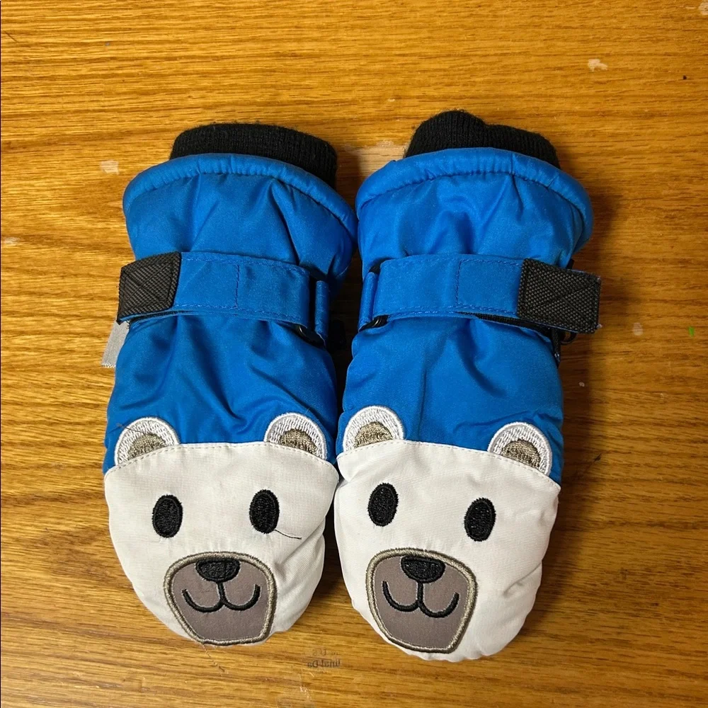 3M Thinsulate Blue Bear Mittens for Kids